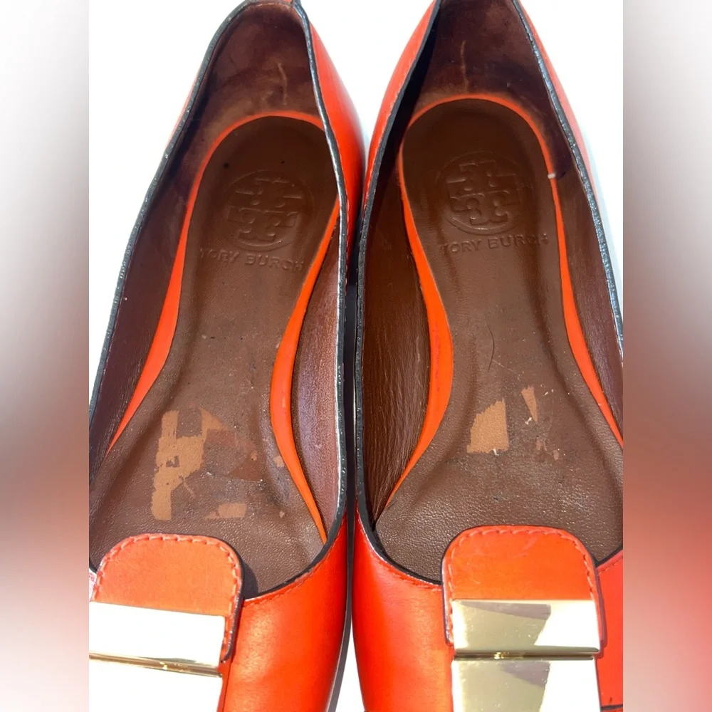 Tory Burch woman’s flat orange shoes size‎ 5